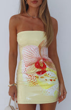 Make Up My Mind Sequin Mini Dress Canary Orchid