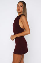 Eternal Glow Mini Dress Burgundy
