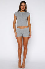 Almost Love Knit Shorts Grey