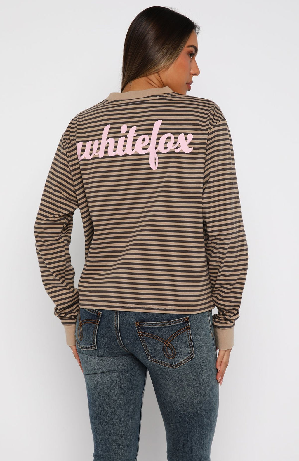 Catch The Drift Long Sleeve Tee Chocolate/Tan Stripe