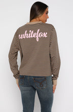 Catch The Drift Long Sleeve Tee Chocolate/Tan Stripe
