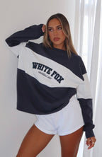 Need You More Long Sleeve Oversized Tee Navy