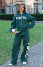 Brand New Start Wide Leg Sweatpants Forest Green