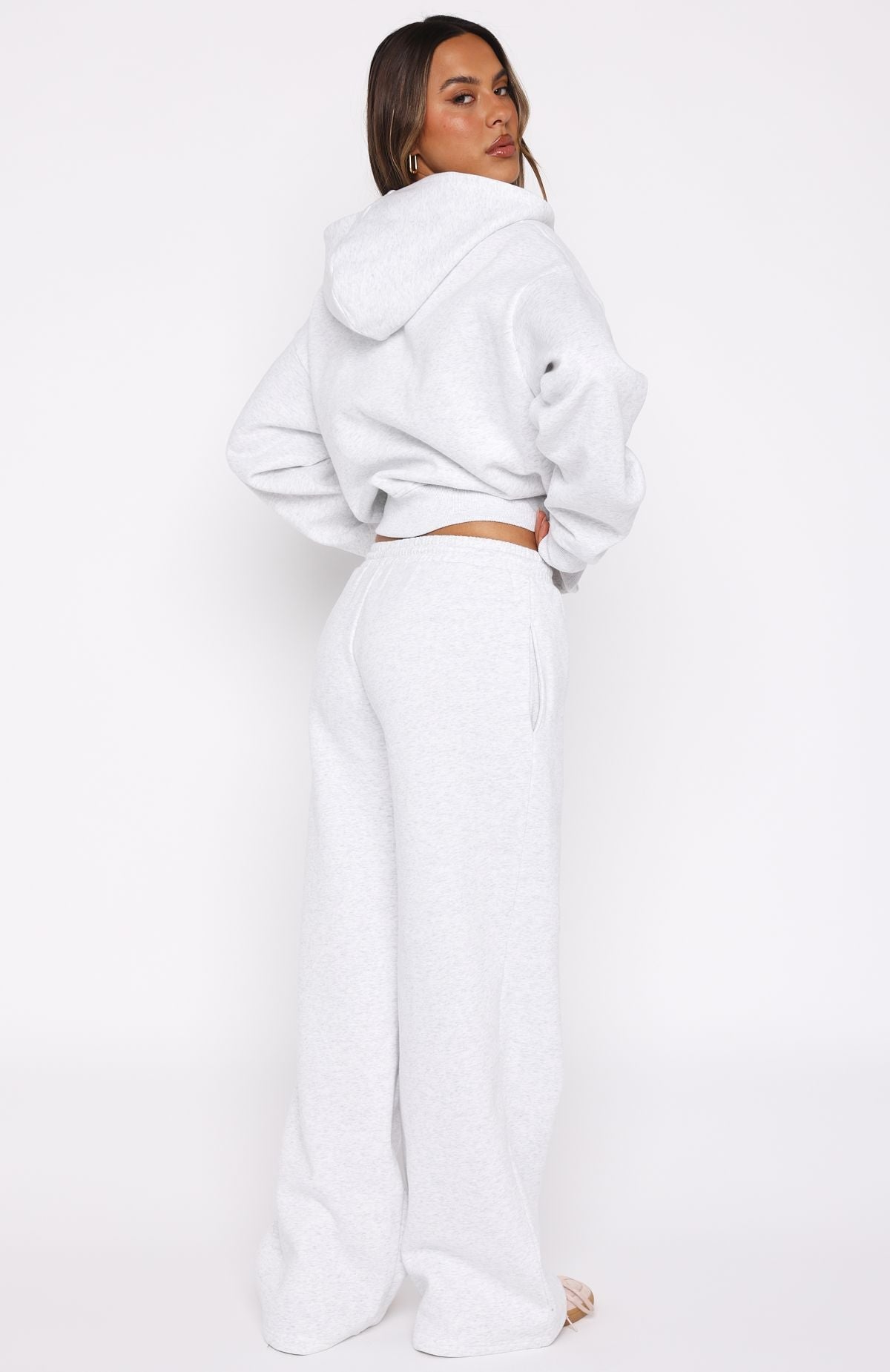 From The Archives Kenzie Wide Leg Sweatpants Grey Marle
