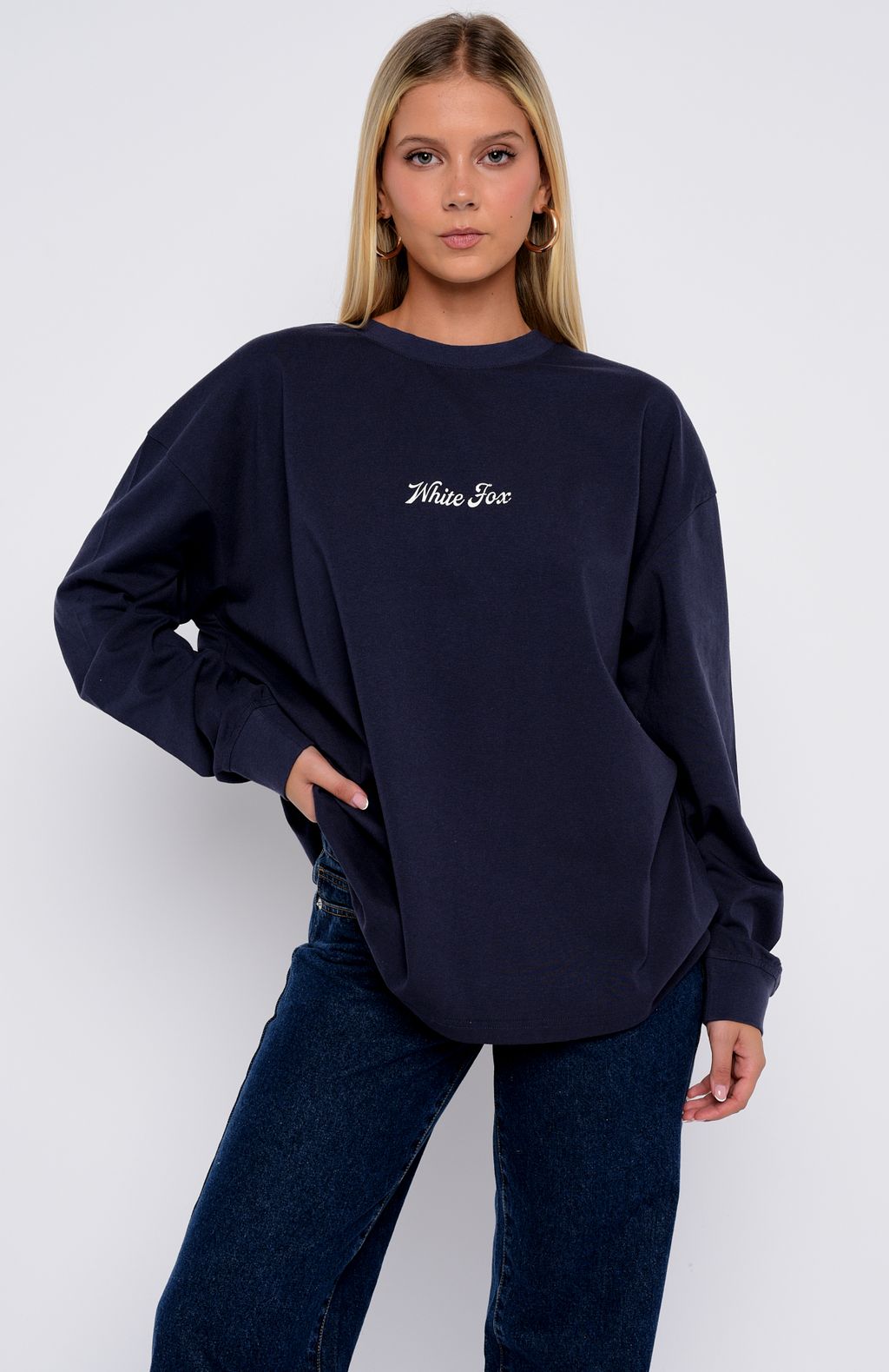 The Good Life Back Long Sleeve Tee Navy