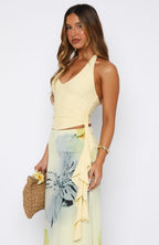Sunset Soiree Halter Top Lemon