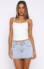 About A Girl Denim Mini Skirt Mid Blue