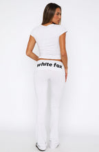 From The Archives Gigi Fold Over Flare Pants Grey Marle