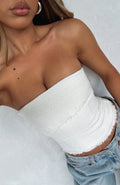 On The Outside Strapless Bustier Off White