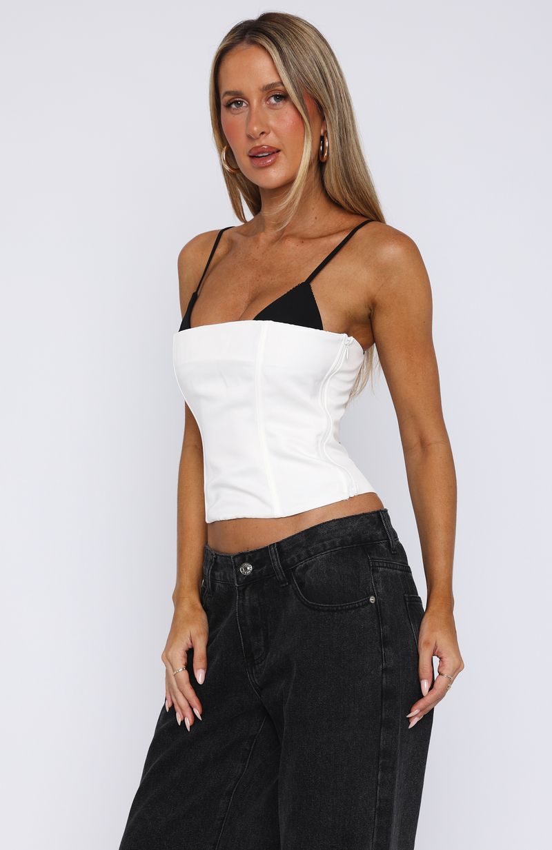 Girl About Town Bustier White/Black