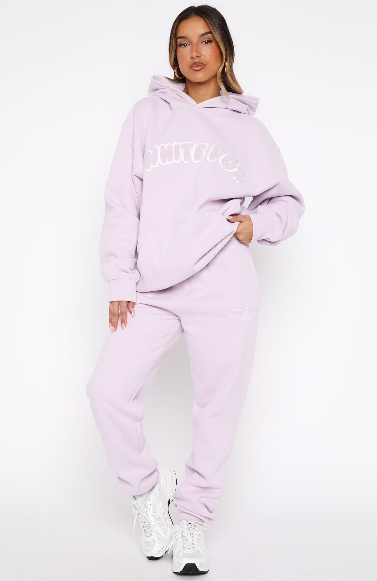 Vol. 1 Front Graphic Oversized Hoodie Lilac