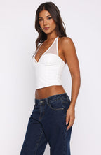 From The Skies Halter Top Off White