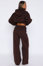 Stay Lifted Wide Leg Sweatpants Bitter Chocolate