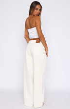Iris Low Rise Wide Leg Jeans Off White