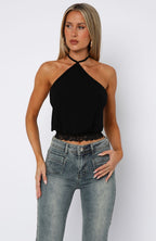 Endless Moment Halter Top Black