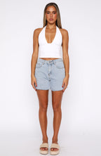 Keep It Brief Denim Shorts Light Blue