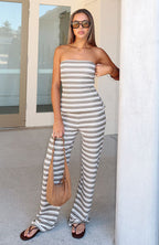 Take Care Of Me Pants Khaki Stripe