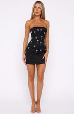 Savage Lust Strapless Mini Dress Black