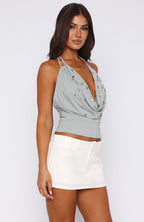 Not Alike Halter Top Slate