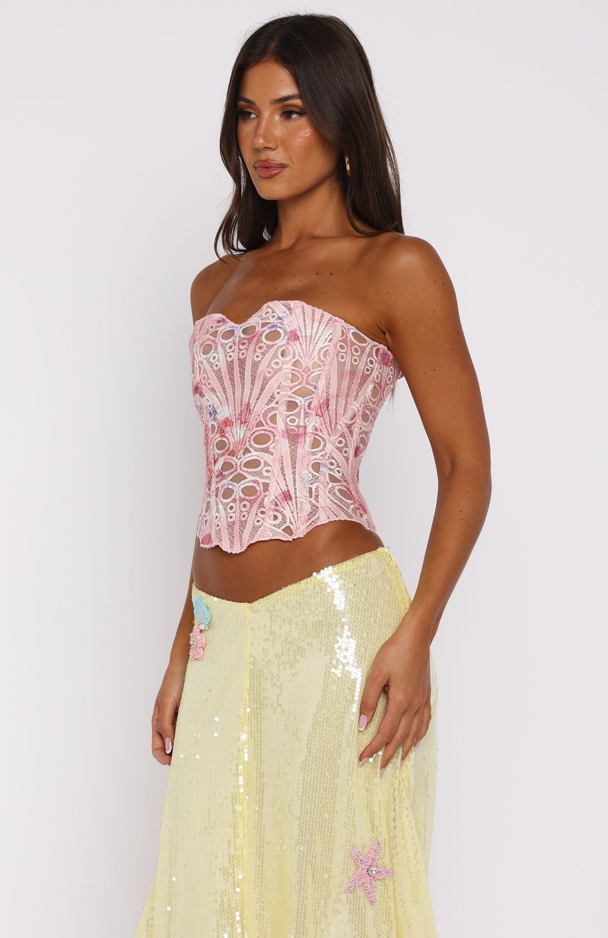 So Much To Say Strapless Bustier Pink