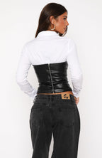 Won't Tell You Again PU Bustier Black