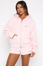 Test Drive Boxy Zip Front Hoodie Icy Pink