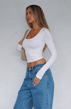 Show You The World Long Sleeve Top White