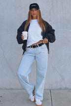 Bring The Style Low Rise Wide Leg Jeans Glacier Blue