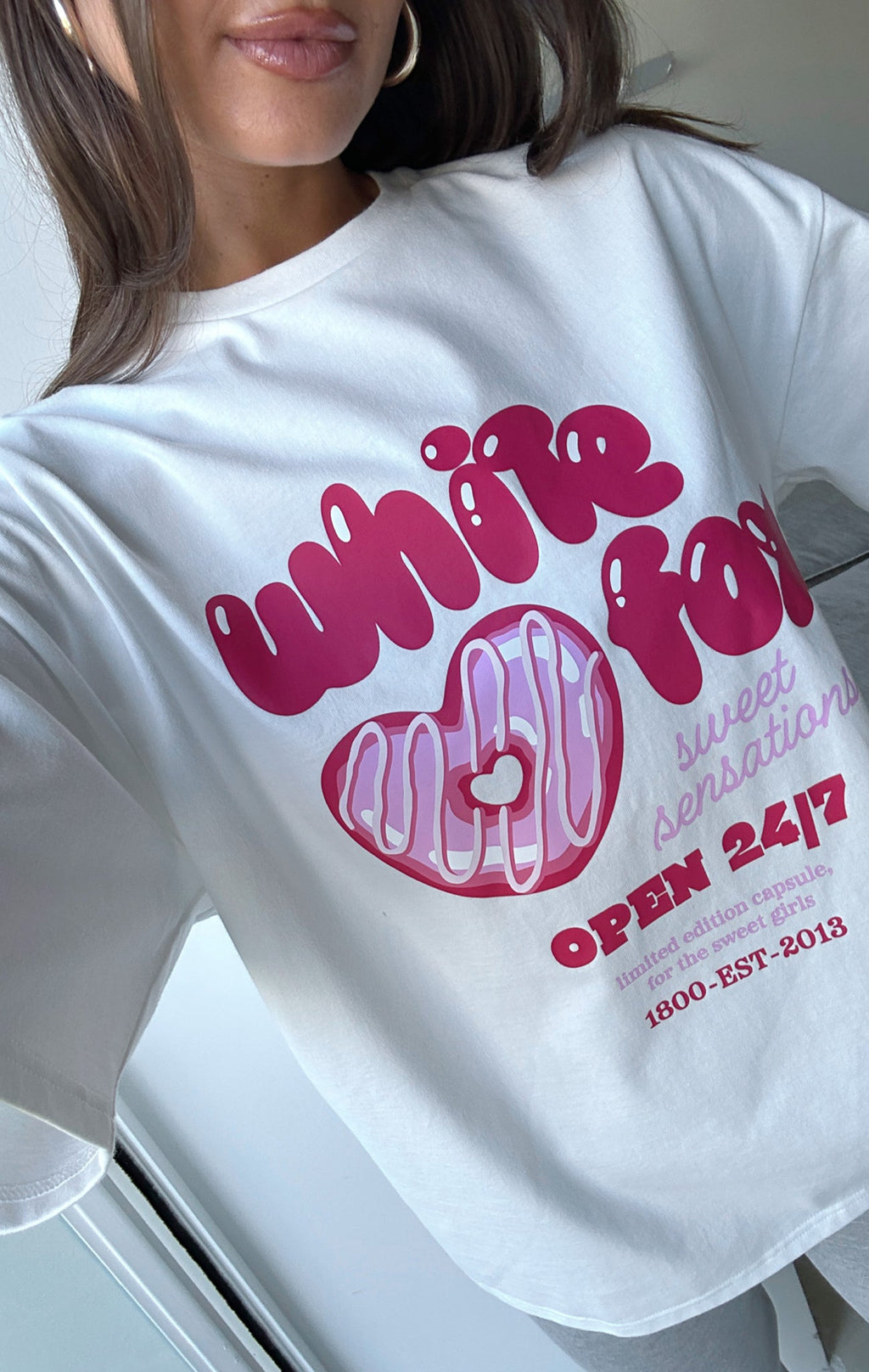 Sweet Sensations Oversized Tee White