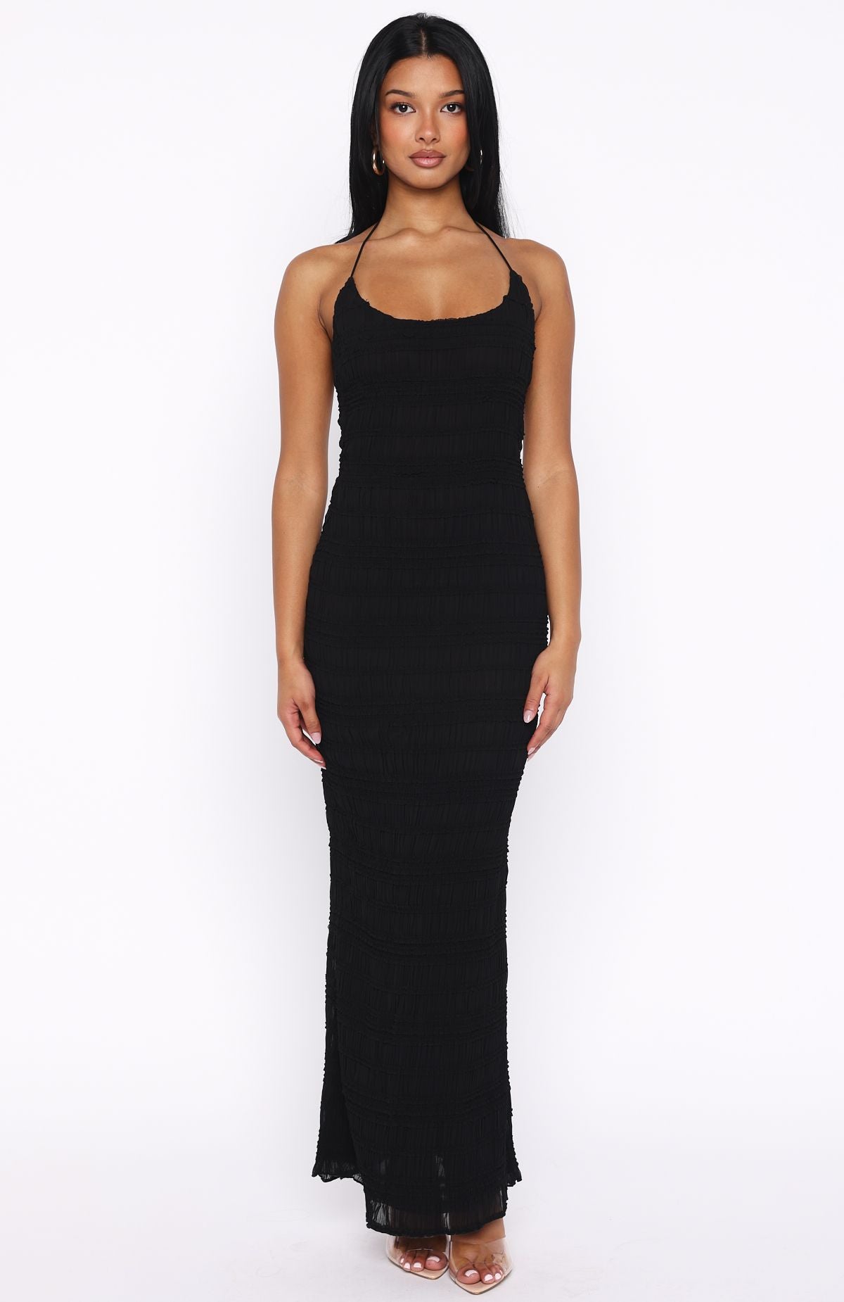 Never Say Goodbye Halter Maxi Dress Black
