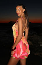 Roman Holiday Mini Dress Tropical Bloom