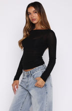 Never Took Me Serious Long Sleeve Top Black