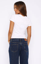 Taking Your Time Relaxed Baby Tee White