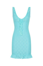 Take A Bow Mini Dress Aqua