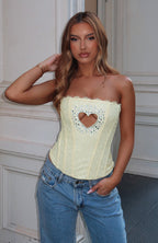 The Old Days Strapless Bustier Lemon