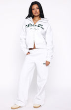 Through Thick And Thin Boxy Zip Front Hoodie Grey Marle