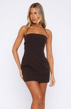 You Can't Keep Up Mini Dress Chocolate