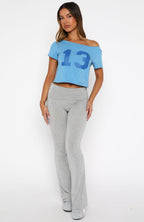 Whenever You're Ready Off Shoulder Relaxed Tee Blue