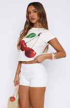 Honeymoon Lace Shorts White