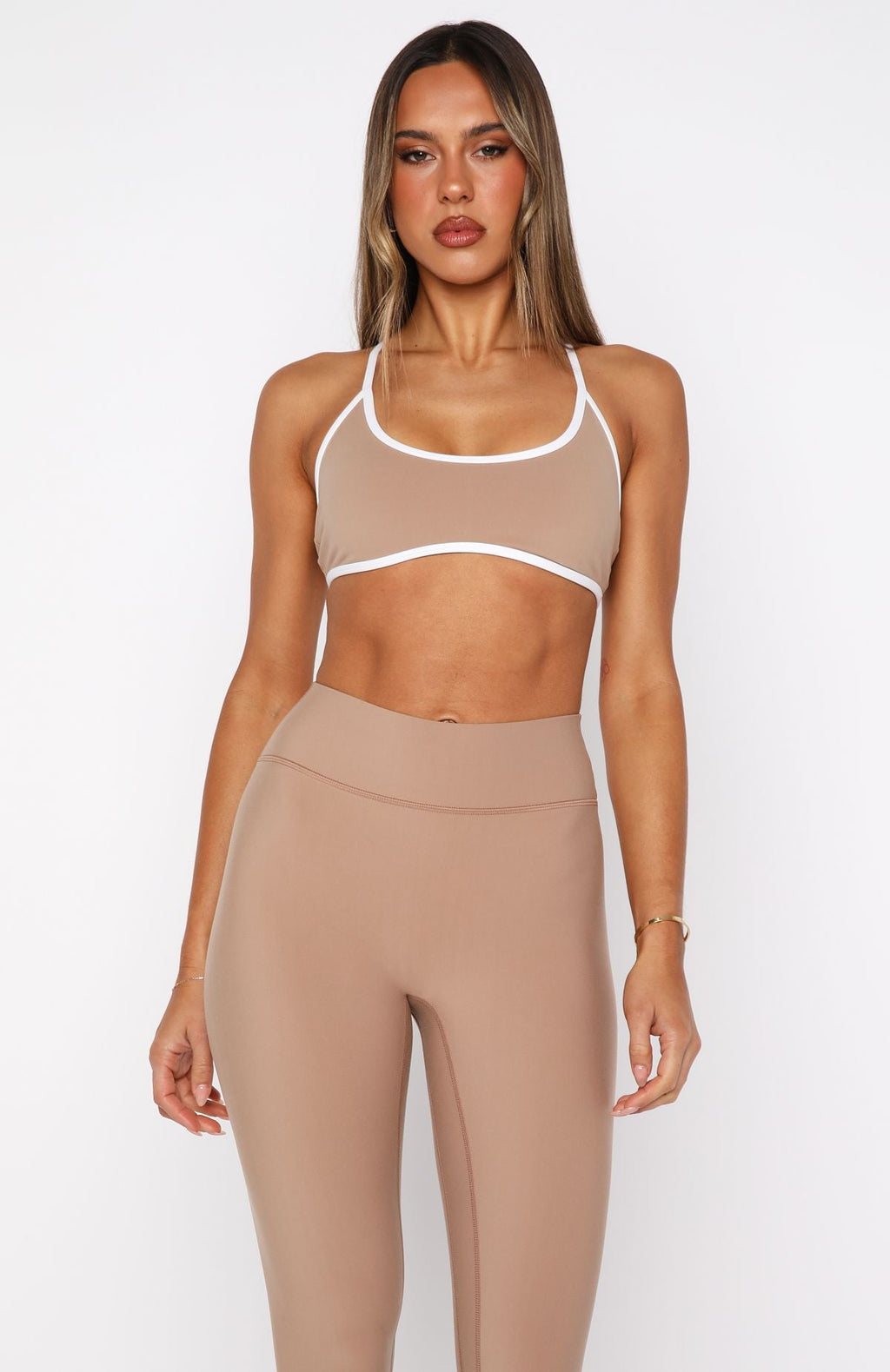 Relentless Sports Bra Caramel/White