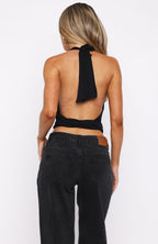 Love Me In Light Halter Top Black