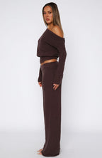 Please Be Mine Knit Pants Chocolate