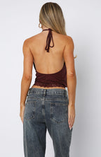 Endless Moment Halter Top Burgundy