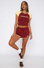 Another Level Relaxed Shorts Burgundy