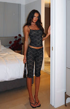 Vibe With Me Lace Capri Pants Black