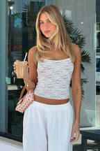 Vibe With Me Lace Top White