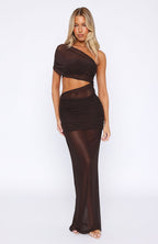 Wanderlust Queen Maxi Dress Chocolate