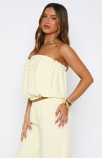 Golden Child Strapless Top Lemon