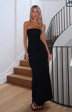 Confidence Is Key Strapless Maxi Dress Black