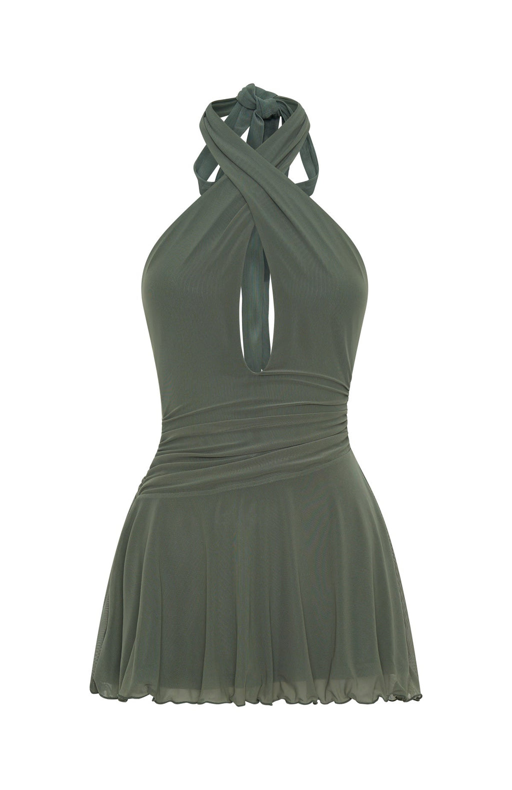 Golden Nights Mini Dress Olive